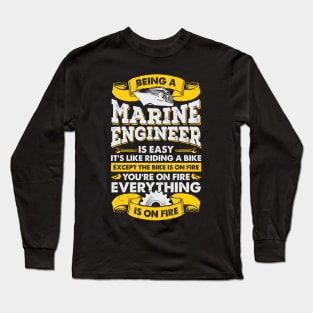 Funny Marine Engineering Job Ship Engineer Gift Long Sleeve T-Shirt